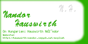 nandor hauswirth business card
